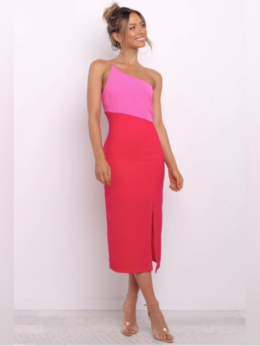 Petal & Pup Pink/Red Midi Dress